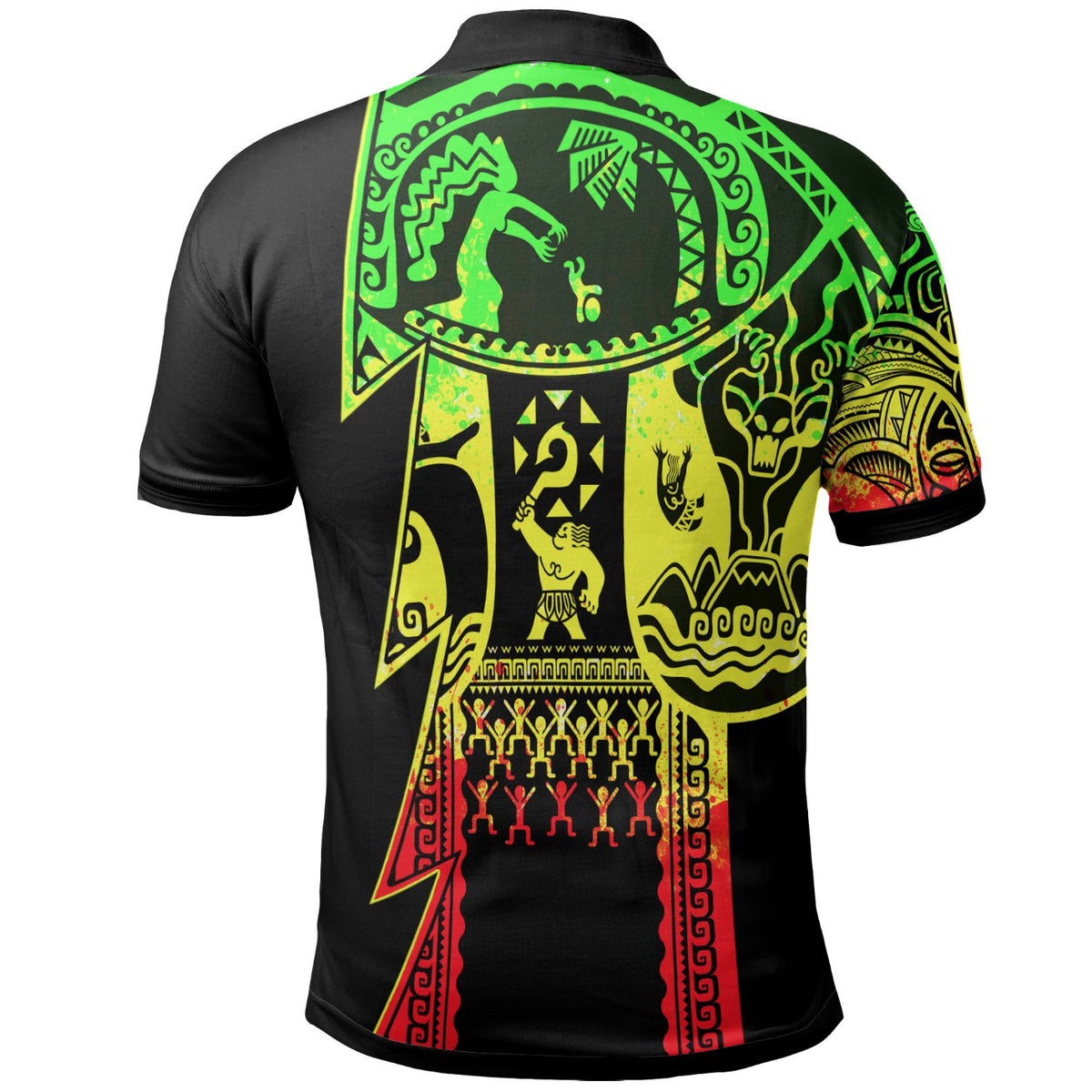 Custom Samoa All Over Polo Shirt Samoa Coat Of Arms Reggae New - Polynesian Pride