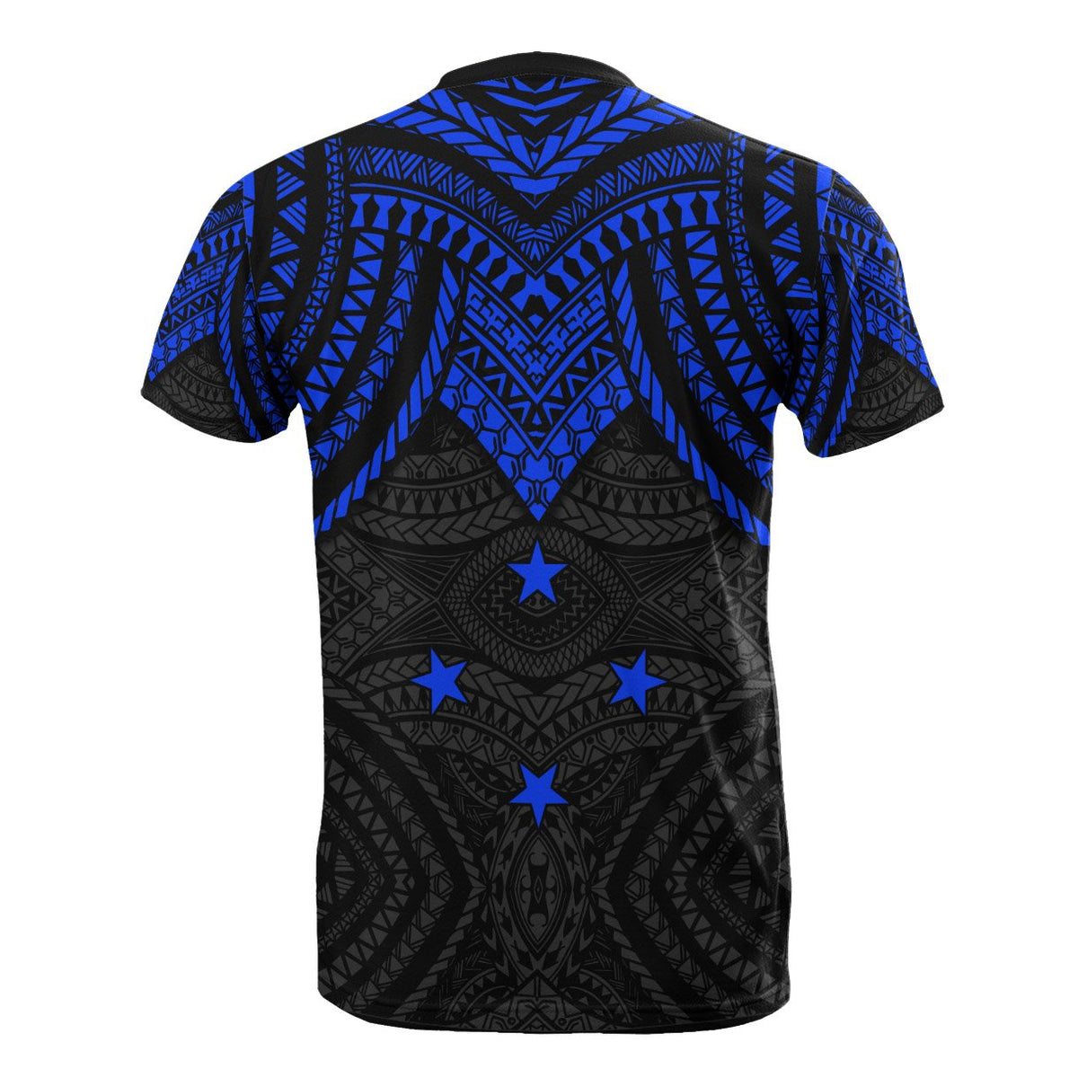 Kosrae Custom T Shirt Micronesian Pattern Blue Armor Style - Polynesian Pride