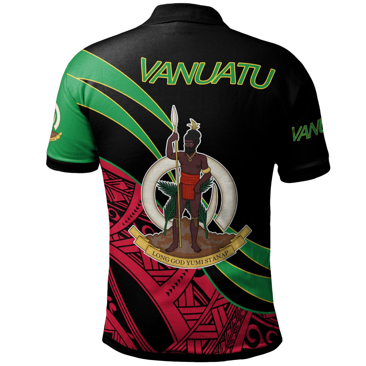 Vanuatu Polo Shirt Symmetrical Lines - Polynesian Pride