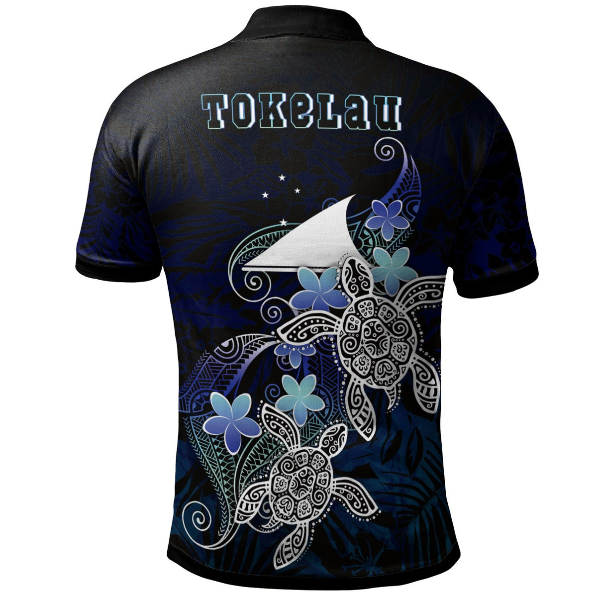 Tokelau Polynesian Polo Shirt Blue Turtle Couple - Polynesian Pride