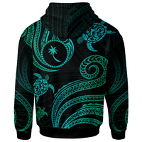 Chuuk Custom Hoodie Polynesian Turtle With Pattern - Polynesian Pride