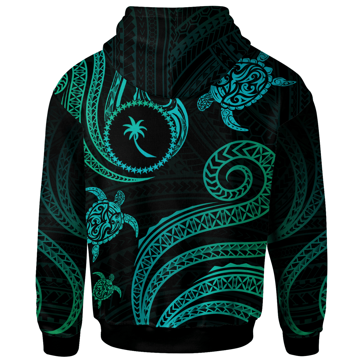 Chuuk Hoodie Polynesian Turtle With Pattern - Polynesian Pride