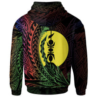 New Caledonia Zip Hoodie Thio Wings Style Flag Color - Polynesian Pride