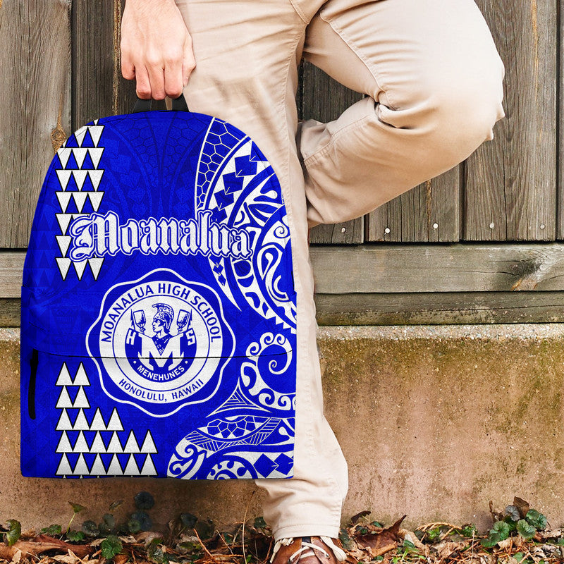 Hawaii Moanalua High School Backpack Tribal Kakau LT9 One Size Blue - Polynesian Pride