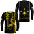 Philippines Long Sleeve Shirt Pechera With Side Barong Patterns LT9 Unisex Black - Polynesian Pride