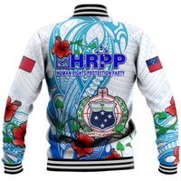 Special Samoa HRPP Party Baseball Jacket Tribal Samoan Hibiscus Design LT9 - Polynesian Pride