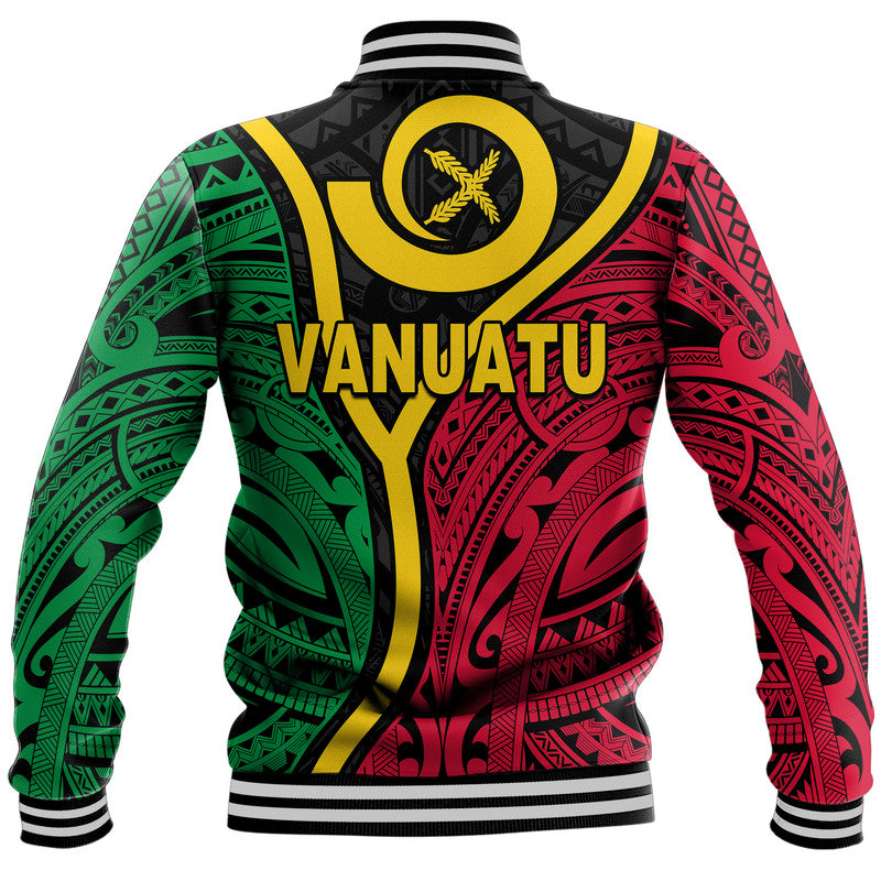 Vanuatu Baseball Jacket Tribal Vanuatu Coat Of Arms Flag Style LT9 - Polynesian Pride