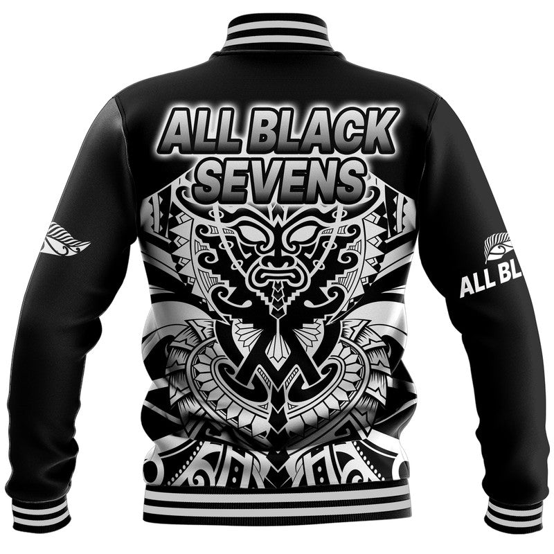Aotearoa Silver Fern Rugby Sevens Baseball Jacket Maori Tribal All Black LT9 - Polynesian Pride