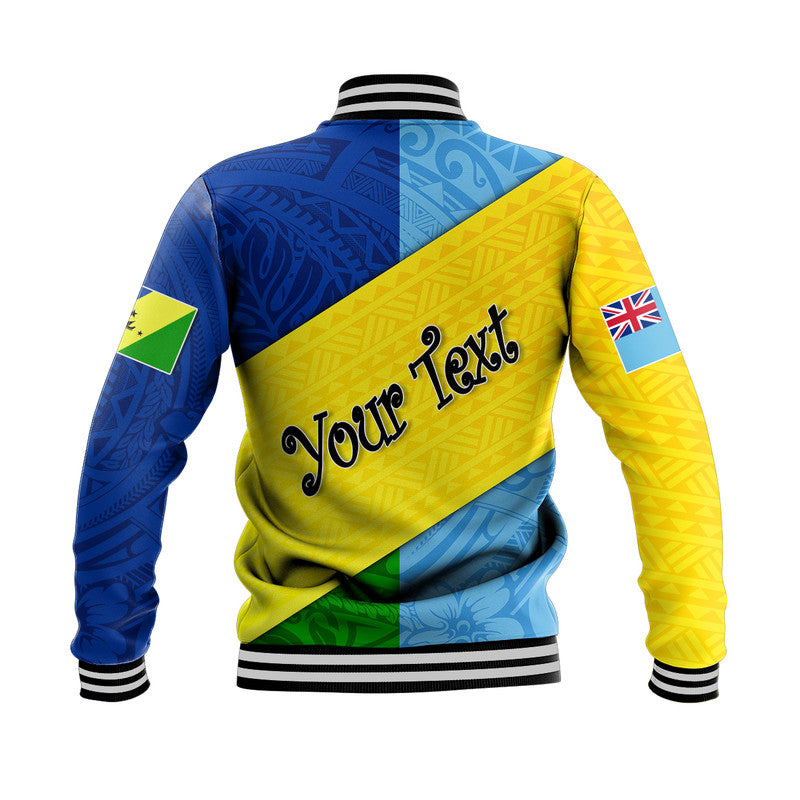 (Custom Personalised) Malampa Fiji Day Baseball Jacket Polynesian Line Arty Style LT9 - Polynesian Pride
