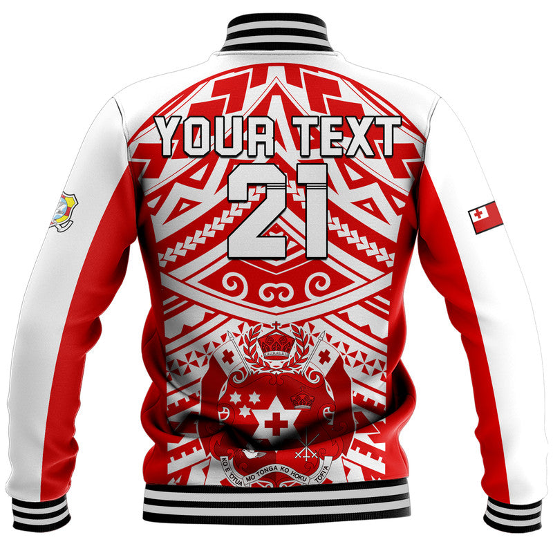 (Custom Text And Number) Tonga Rugby Sevens Baseball Jacket Coat of Arms Tribal Polynesian Pattern LT9 - Polynesian Pride