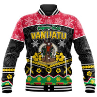 Vanuatu Tribal Polynesian Christmas Vibe Baseball Jacket LT9 Unisex Red - Polynesian Pride