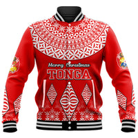Tonga Kupesi Ngatu Merry Christmas Baseball Jacket LT9 Unisex Red - Polynesian Pride