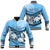 Personalised Fiji Day Baseball Jacket Flying Fijians Masi Kesa Style - Turquoise LT7 Unisex Turquoise - Polynesian Pride