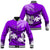 Personalised Fiji Day Baseball Jacket Flying Fijians Masi Kesa Style - Violet LT7 Unisex Violet - Polynesian Pride