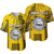 (Custom Personalised) Hawaii High School- President William Mckinley Baseball Jersey Mix Kakau LT6 Yellow - Polynesian Pride