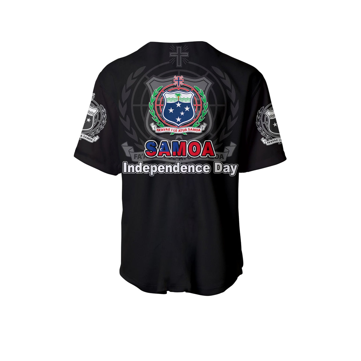 Samoa Independence Day Tribal Tattoo Coat Of Arms Baseball Jersey No.4 LT6 - Polynesian Pride