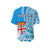 (Custom Personalised) Fiji Basebal Jersey Masi Tapa Patterns Blue Style LT6 - Polynesian Pride