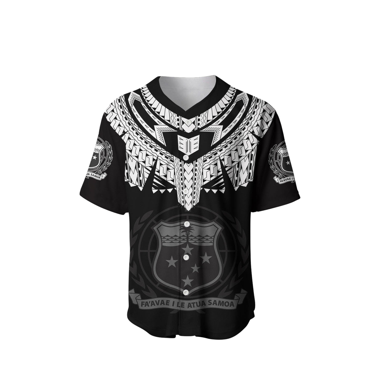Samoa Independence Day Tribal Tattoo Coat Of Arms Baseball Jersey No.4 LT6 - Polynesian Pride