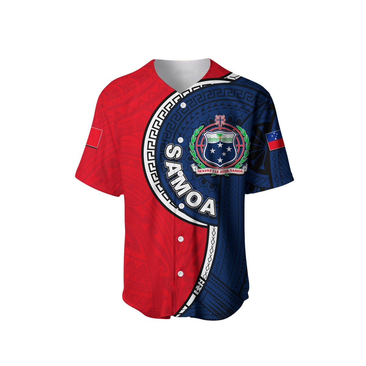 Samoa Independence Day Tribal Tattoo Baseball Jersey No.1 LT6 - Polynesian Pride