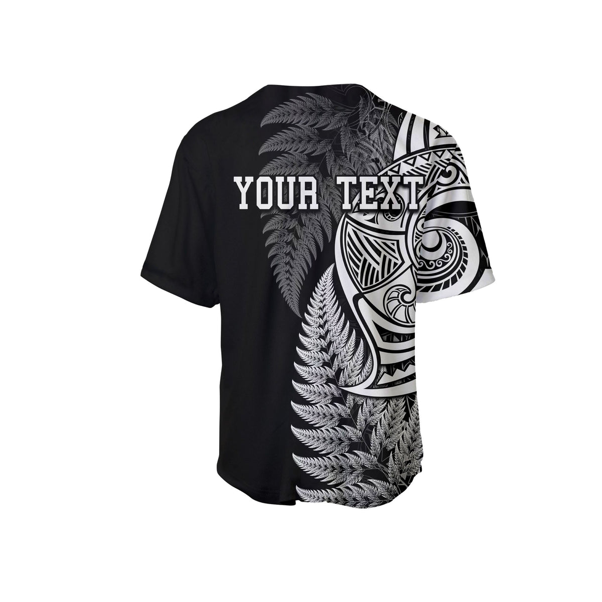 Maori Rugby Baseball Jersey Tattoo Mix Fern Leaf LT6 - Polynesian Pride