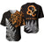 (Custom Personalised) Leo Zodiac Style Maori Baseball Jersey Orange Lion LT13 Black - Polynesian Pride
