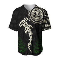 (Custom Personalised) Aotearoa Fern Baseball Jersey Maori Manaia and Fish LT13 - Polynesian Pride