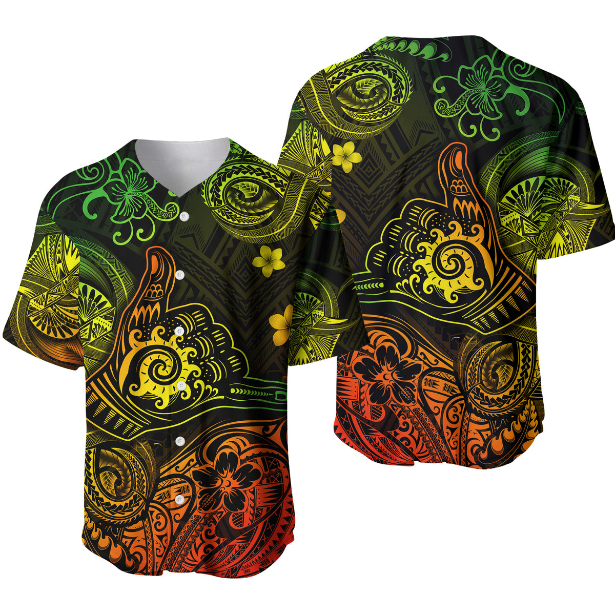 Hawaii Shaka Polynesian Baseball Jersey Unique Style - Reggae LT8 - Polynesian Pride
