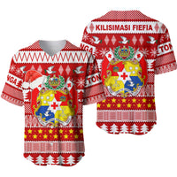 Tonga Kilisimasi Fiefia Baseball Jersey Merry Christmas with Tongan Pattern LT13 - Polynesian Pride