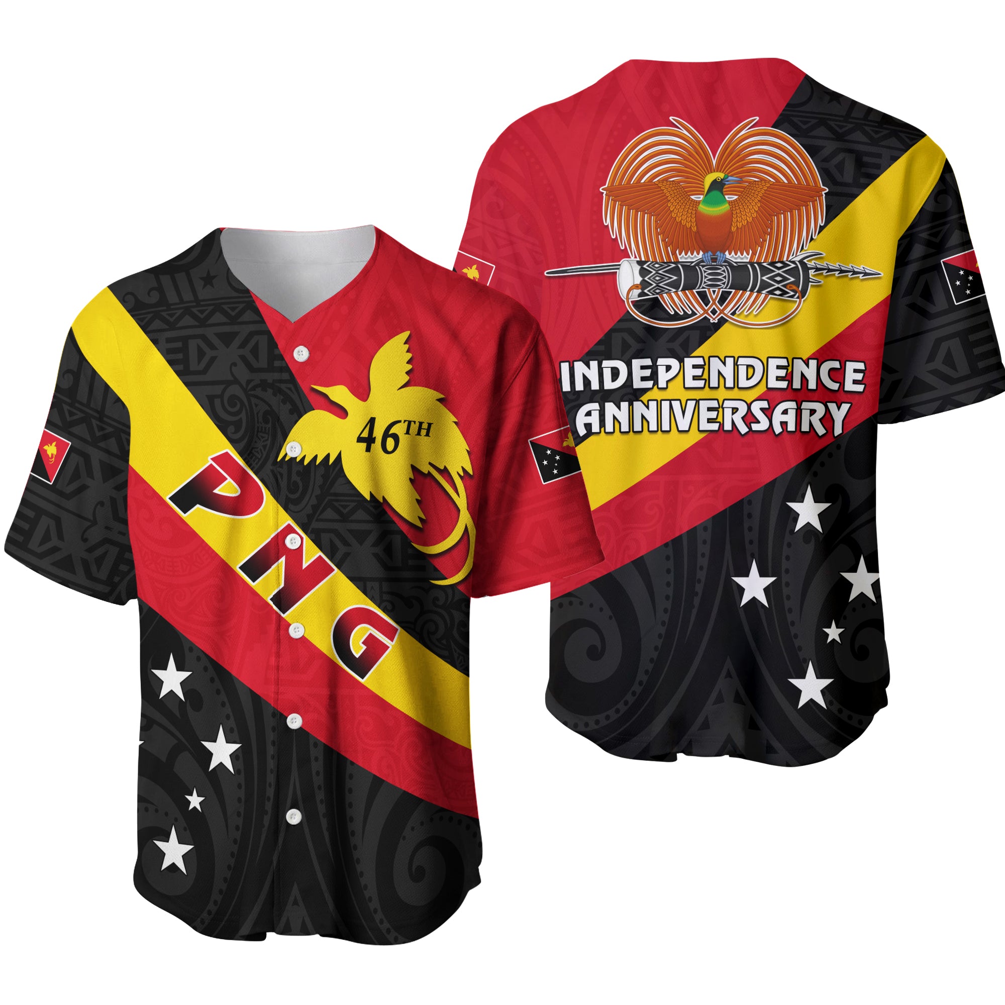 Papua New Guinea Baseball Jersey Happy Independence Day LT13 - Polynesian Pride