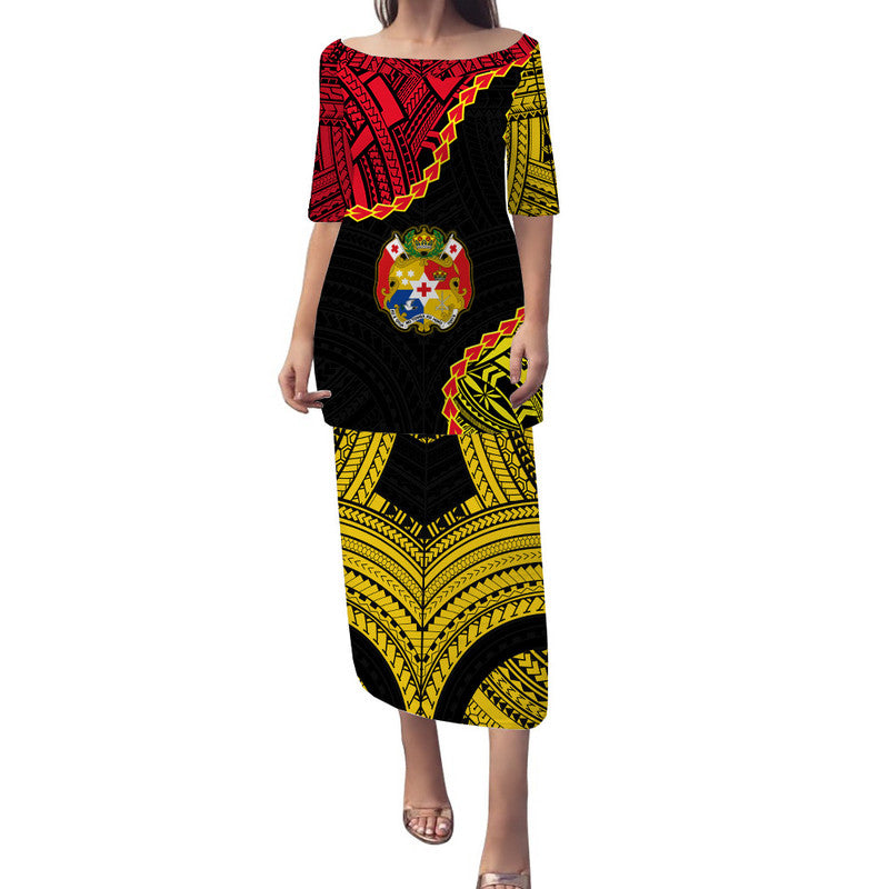 Tonga Puletaha Dress Basic Polynesian Style LT9 Black - Polynesian Pride