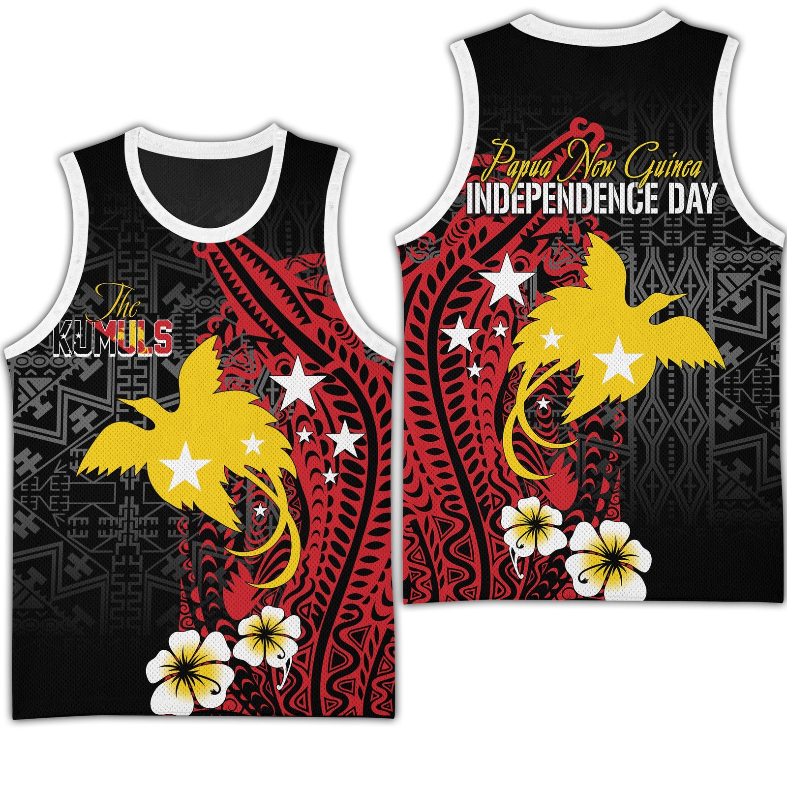 Papua New Guinea Independence Basketball Jersey PNG Kumuls - Tribal Crocodile LT7 Unisex Black - Polynesian Pride
