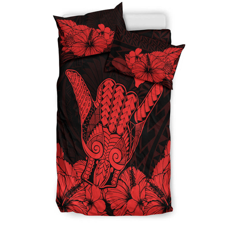 Hawaii Shaka Sign Bedding Set Red Version LT9 - Polynesian Pride