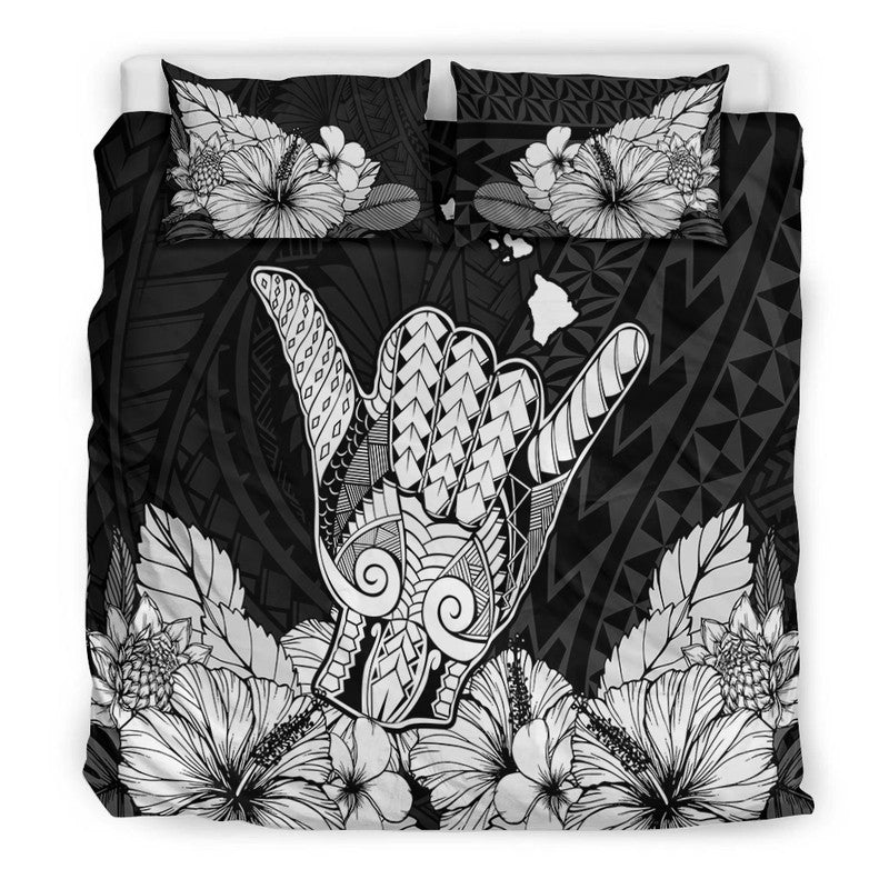 Hawaii Shaka Sign Bedding Set Black Version LT9 - Polynesian Pride