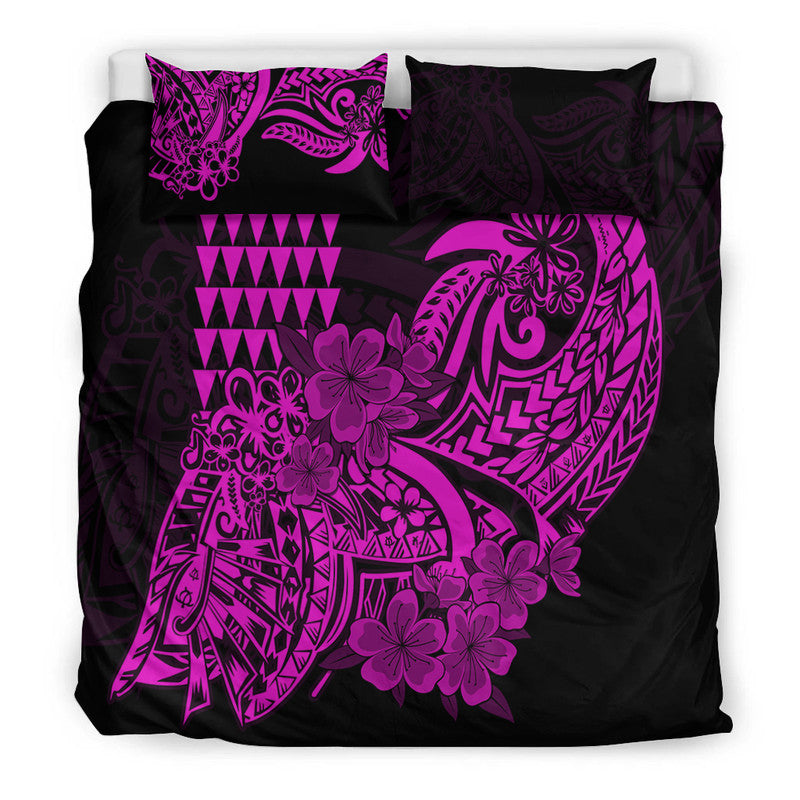 Hawaii Kakau Bedding Set Polynesian Floral Tribal Purple Version LT9 - Polynesian Pride