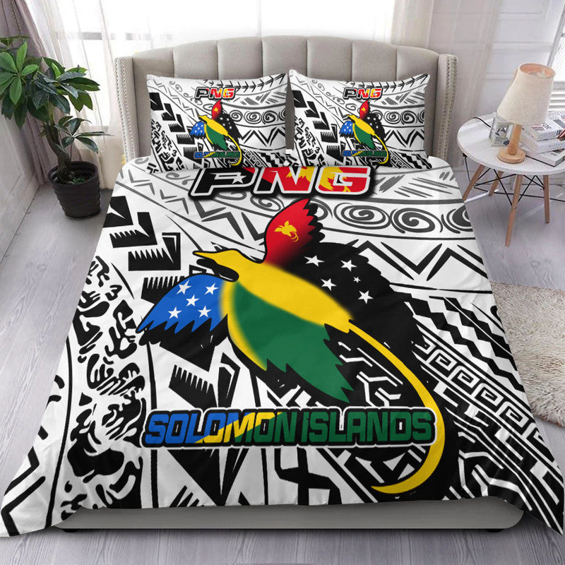 Papua New Guinea And Solomon Islands Bedding Set LT6 white - Polynesian Pride