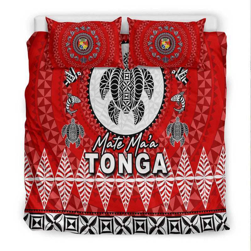 Mate Ma'a Tonga Ngatu Fonu Rugby Bedding Set LT6 - Polynesian Pride