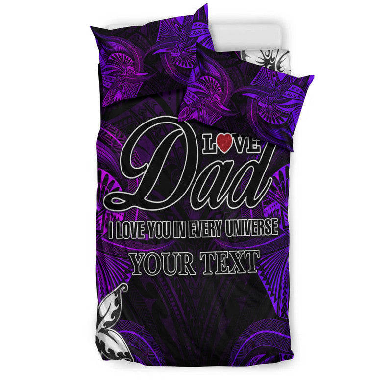(Custom Personalised) Polynesian Fathers Day Bedding Set I Love You In Every Universe - Purple LT8 - Polynesian Pride