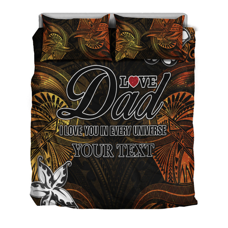 (Custom Personalised) Polynesian Fathers Day Bedding Set I Love You In Every Universe - Gold LT8 - Polynesian Pride