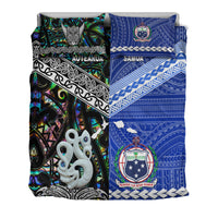 New Zealand And Samoa Bedding Set Together - Paua Shell LT8 - Polynesian Pride