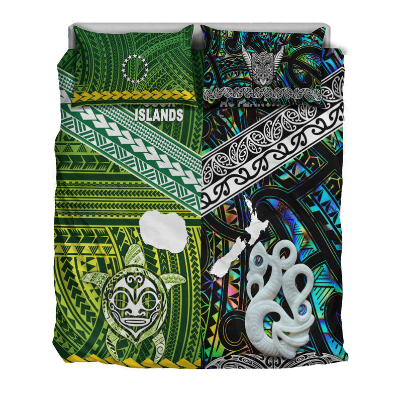 New Zealand And Cook Islands Bedding Set Together - Paua Shell LT8 - Polynesian Pride