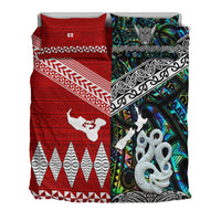 New Zealand And Tonga Bedding Set Together - Paua Shell LT8 - Polynesian Pride