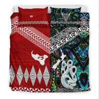 New Zealand And Tonga Bedding Set Together - Paua Shell LT8 - Polynesian Pride