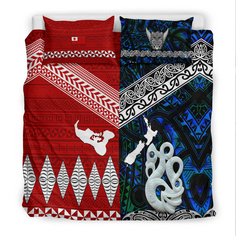New Zealand And Tonga Bedding Set Together - Blue LT8 - Polynesian Pride