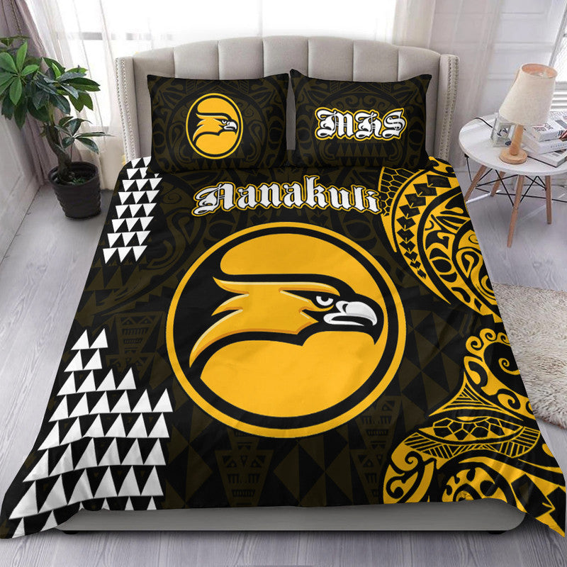 Hawaii Nanakuli High School Bedding Set Tribal Kakau LT9 Yellow - Polynesian Pride