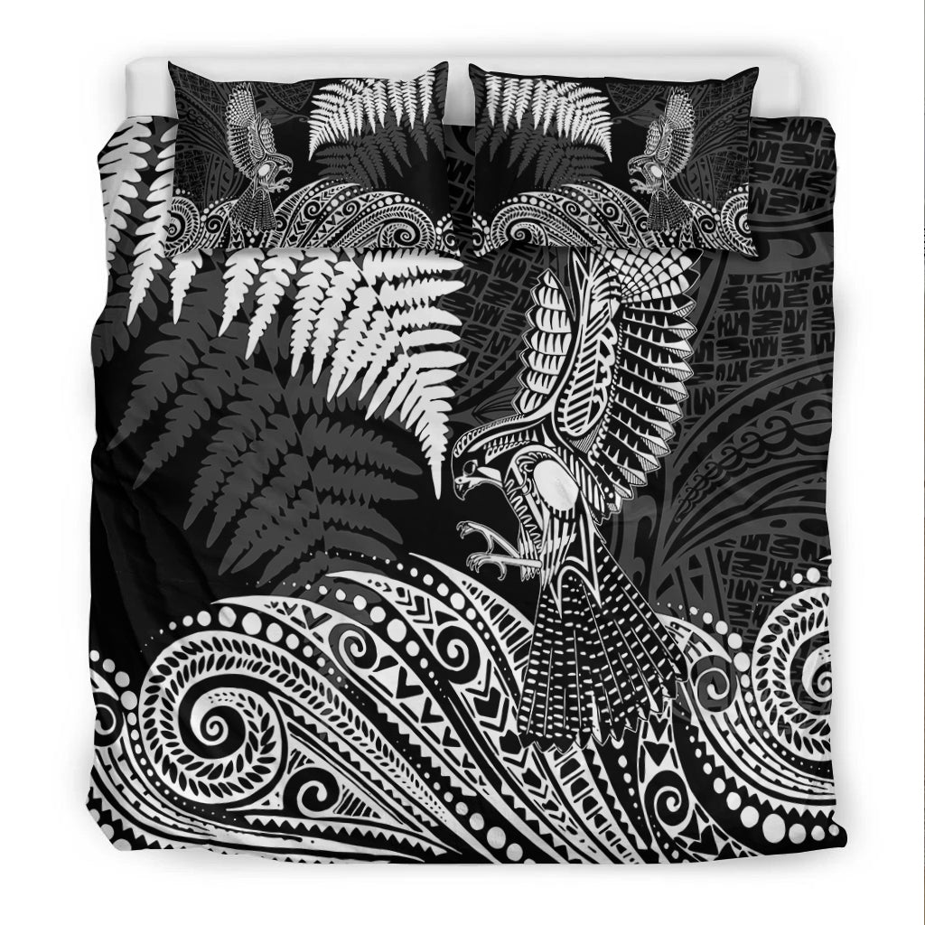 New Zealand Aotearoa Silver Fern Bedding Set Flying Krearea LT7 - Polynesian Pride