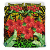 Hawaii Hibiscus Tropical Polynesian Tribal Bedding Set - Suri Style - AH - Polynesian Pride