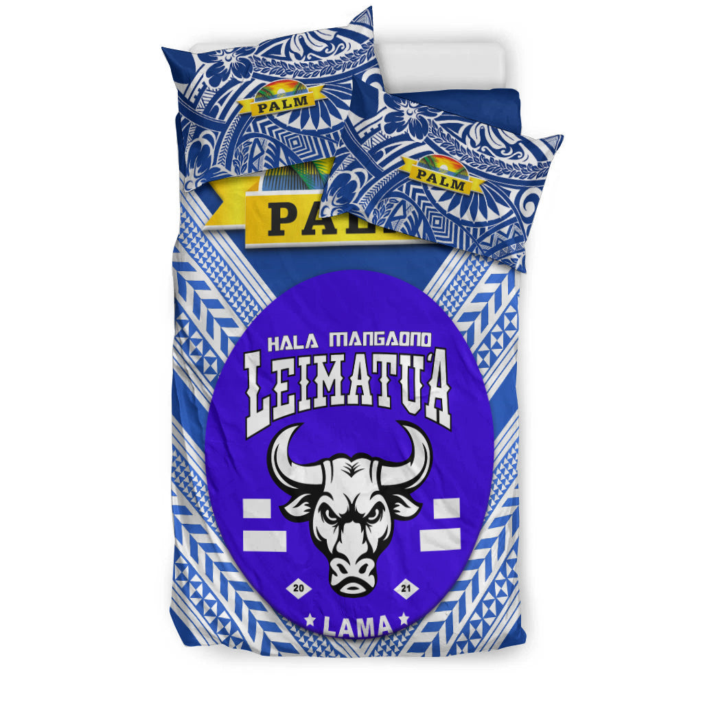 Mate Ma'a Tonga Bedding Set Leimatu'a Bulls Creative Style - Blue NO.1 LT8 - Polynesian Pride