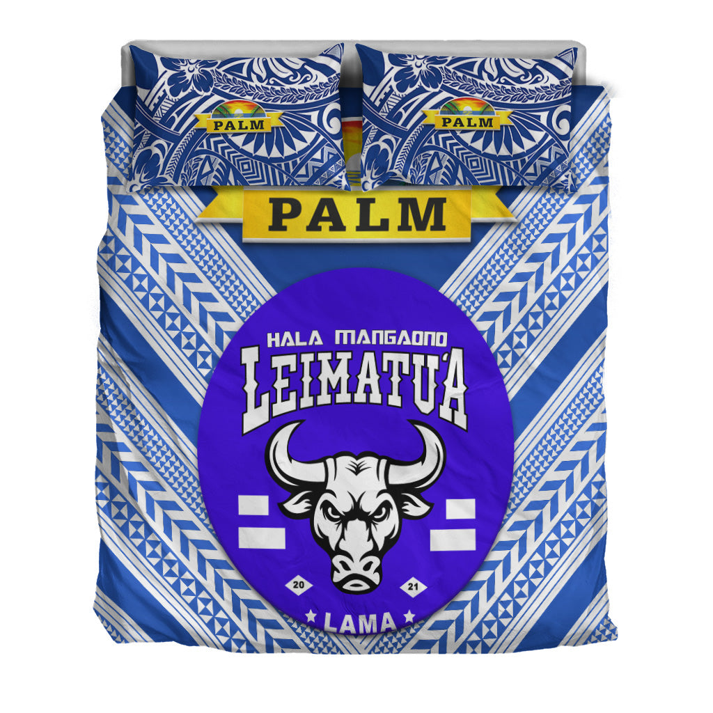 Mate Ma'a Tonga Bedding Set Leimatu'a Bulls Creative Style - Blue NO.1 LT8 - Polynesian Pride