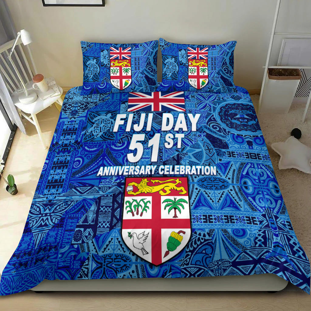 Fiji Day Bedding Set Independence Anniversary Original Style LT8 Blue - Polynesian Pride