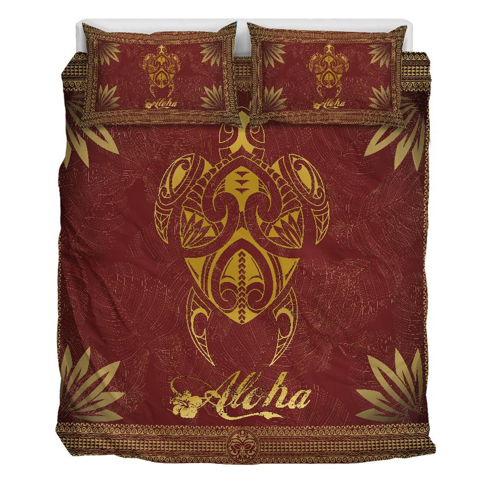 Hawaii Turtle Kalo Leaves Polynesian Bedding Set - Vic Style - AH - Polynesian Pride